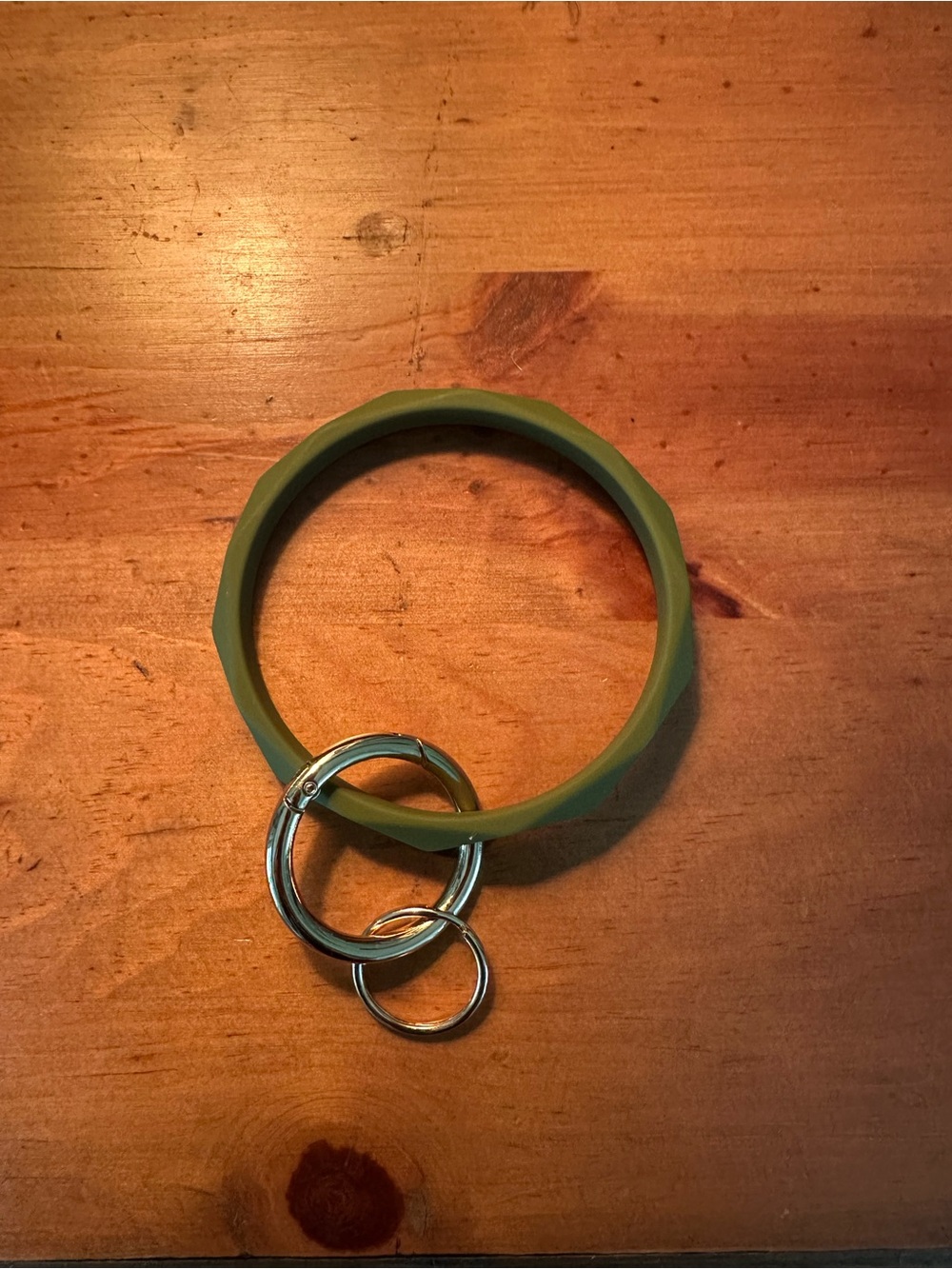 Olive Green Silicone Keychain